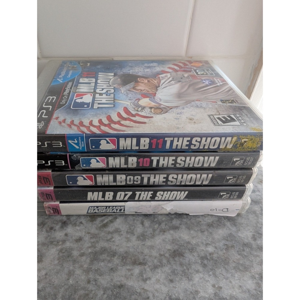 (5) MLB The Show & Major League Baseball PS3 PlayStation Cases, includes manuals